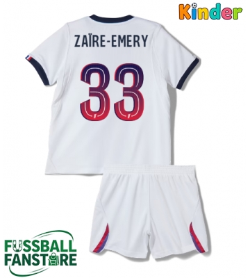 Paris Saint-Germain Warren Zaire-Emery #33 Replik Auswärtstrikot Kinder 2026-27 Kurzarm (+ Kurze Hosen)